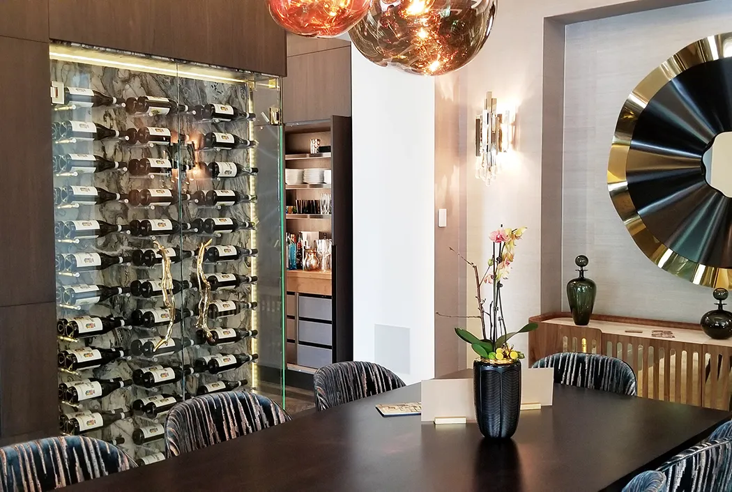Modern Glass Wine Walls project in The Woodlands 2